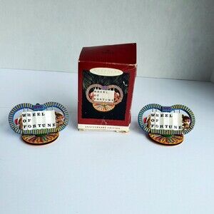 Hallmark Wheel Of Fortune Keepsake Christmas Ornament 2 Ornaments 1 Box 1995 Vtg